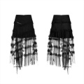 Irregular lotus leaf skirt OPQ-767BQF punk gothic black lace skirt sexy black skirt